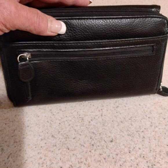 BLACK LEATHR TRI FOLD WALLET - Picture 9 of 9